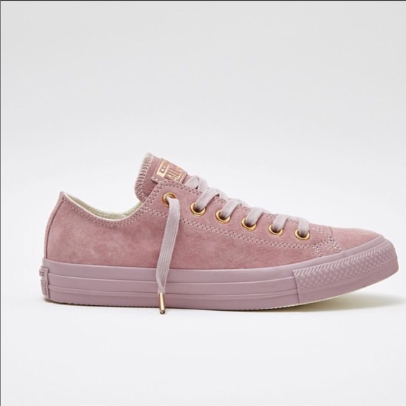 converse all star low leather rose gold